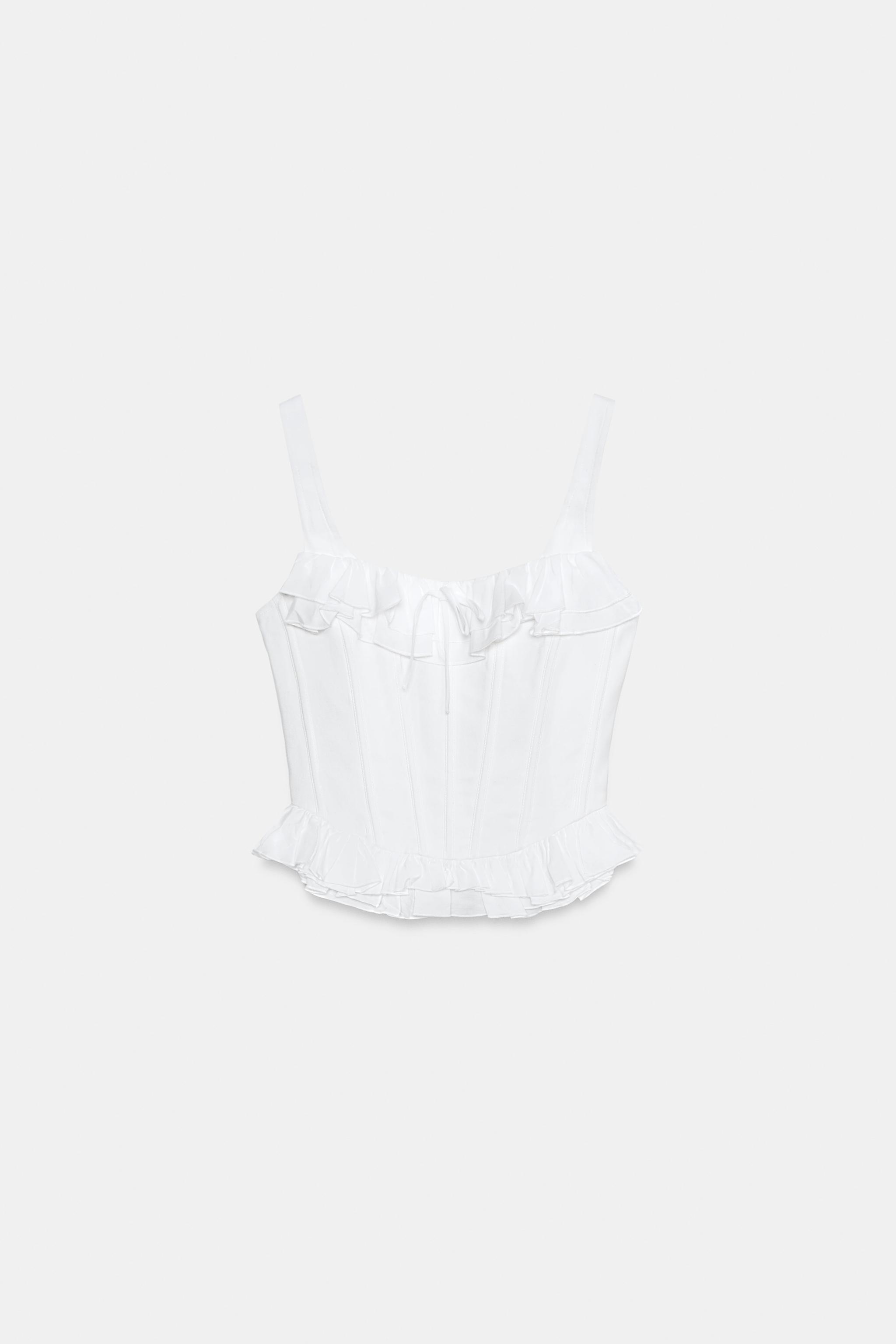 TOP CORSET À VOLANTS
